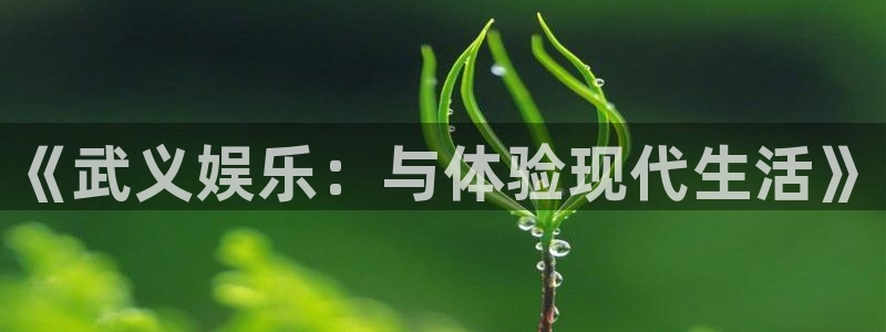 极悦入口：《武义娱乐：与体验现代生活》